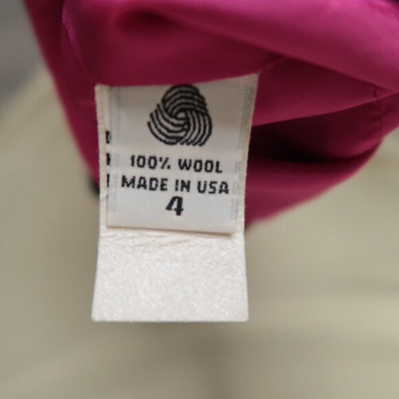 Vintage 90s Bebe Sleeveless Mini Dress Pink Black Wool A-Line Women's Size 4 - Picture 9 of 10